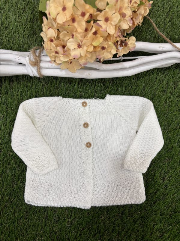 CHAQUETA LARGA HILO BLANCA 8401