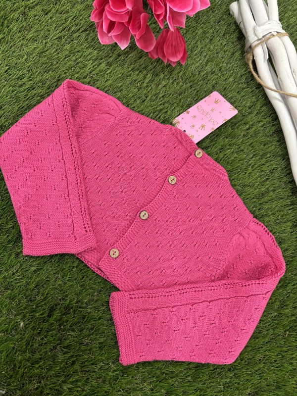 CHAQUETA FUCSIA CON LA CORONITA AMARILLA DE EVA CASTRO Y ABOTONADA EN LA ESPALDA VE013 - Imagen 2
