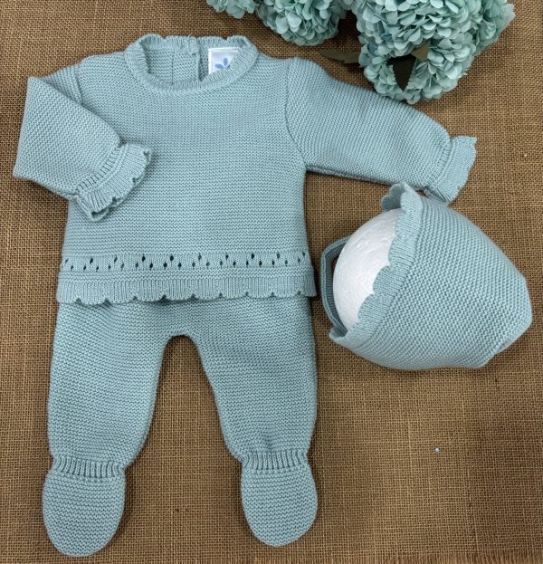 CONJUNTO TRES PIEZAS LANA VERDE 026RF-733
