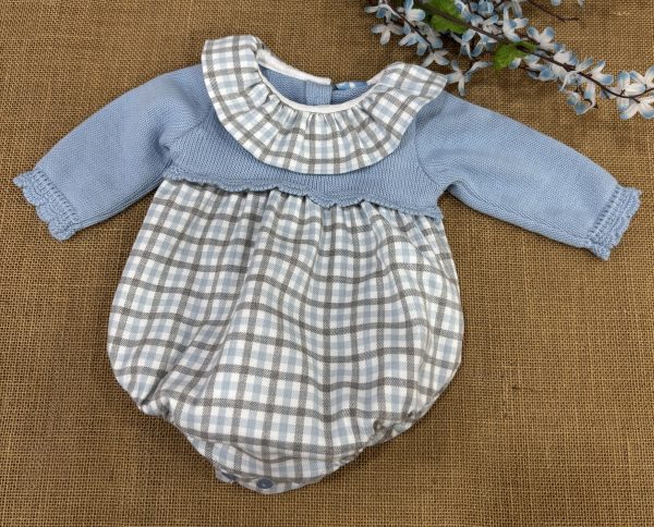 RANITA NIÑO LANA AZULADO COMBINADO VIELLA VICHY AZUL GRIS 026MC-159