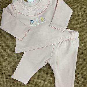 CONJUNTO ALGODON ROSA CON LA SUDADERA CON LETRAS DE COLORES Z13