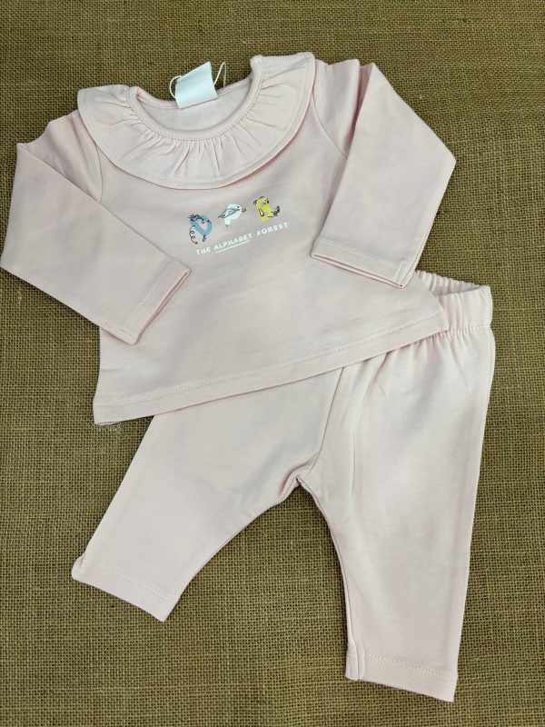 CONJUNTO ALGODON ROSA CON LA SUDADERA CON LETRAS DE COLORES Z13