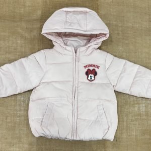 PLUMAS ACOLCHADO CON CAPUCHA ROSA CON MINNIE EN LA PARTE DELANTERA Y TRASERA Z23