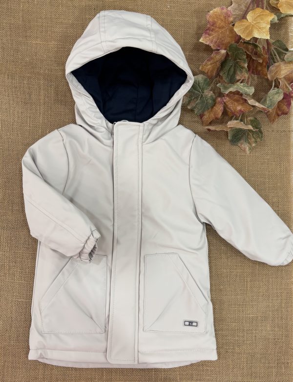 PARKA ENGOMADO CRUDO DE NIÑO Z11