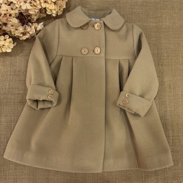 ABRIGO NIÑA PAÑO CAMEL CON VUELO 026LA-600