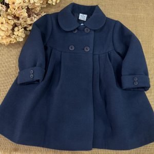 ABRIGO NIÑA PAÑO AZUL MARINO CON VUELO 026LA-600