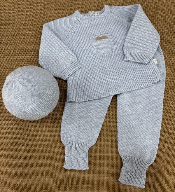 CONJUNTO LANA AZUL JERSEY CANALE PANTALONES Y GORRO 004-10329