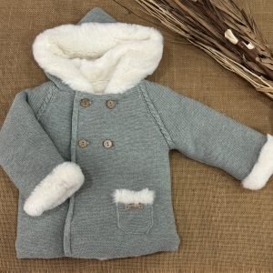 TRENKA LANA VERDE EMPOLVADO CON CAPOTA INTERIOR FORRADO PELITO CRUDO 019-10323