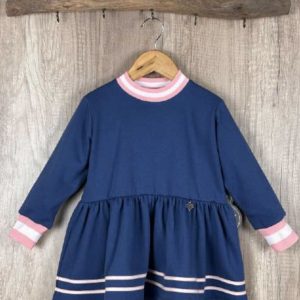VESTIDO ALGODON MARINO CON ROSA PELITO INTERIOR IM175