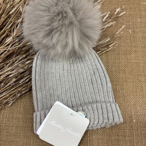 GORRO CANALE LANA COLOR PIEDRA CON PELO 033-10320 033-10320