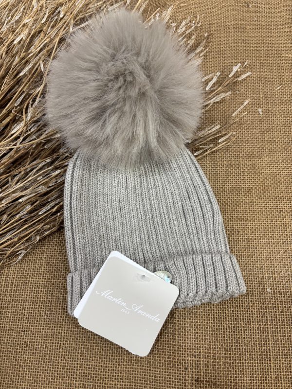 GORRO CANALE LANA COLOR PIEDRA CON PELO 033-10320 033-10320