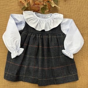 PICHY NIÑA TELA ESCOCESA MARINO CON CAMISA AZUL 026HA-772