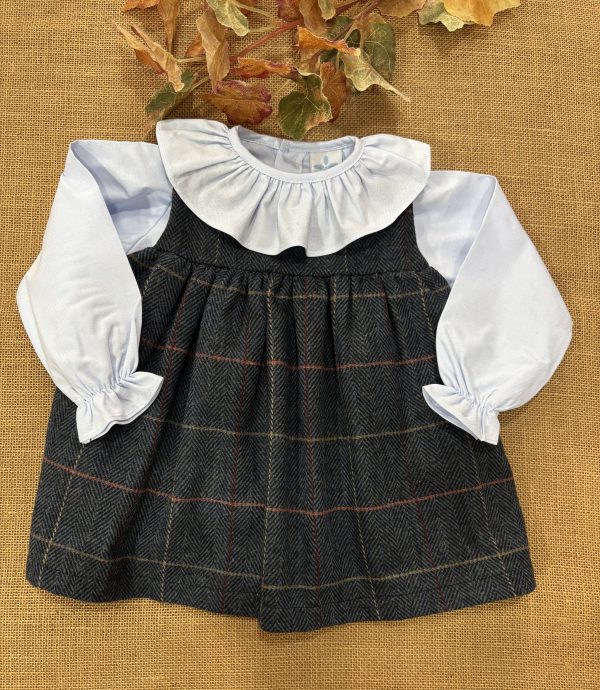 PICHY NIÑA TELA ESCOCESA MARINO CON CAMISA AZUL 026HA-772